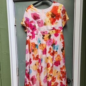 Ladies Semi-Formal Floral Dress - Multicolor Sz 2x